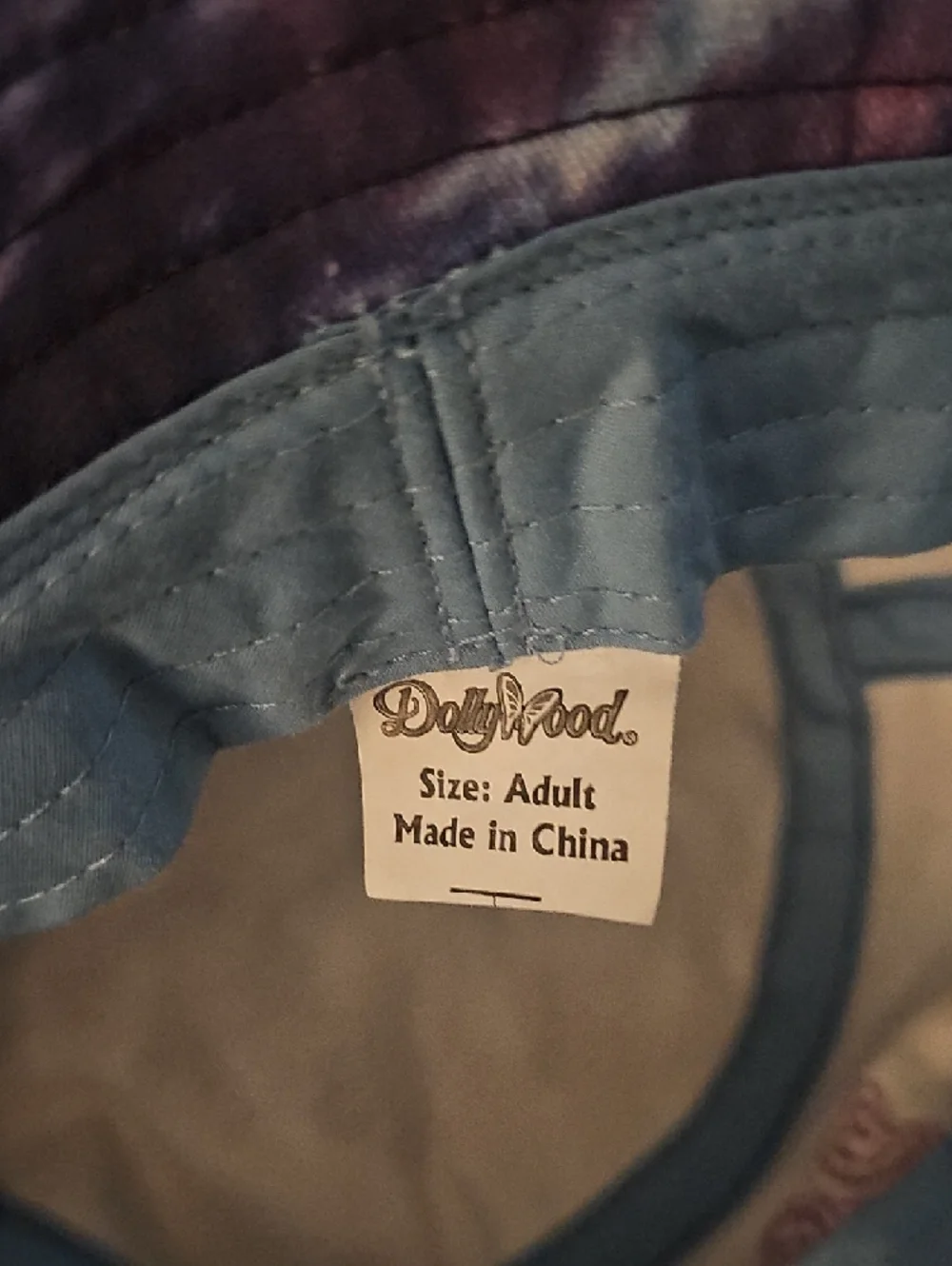 Dollywood Blue Tie-Dye Bucket Hatw/ Embrodery On Front